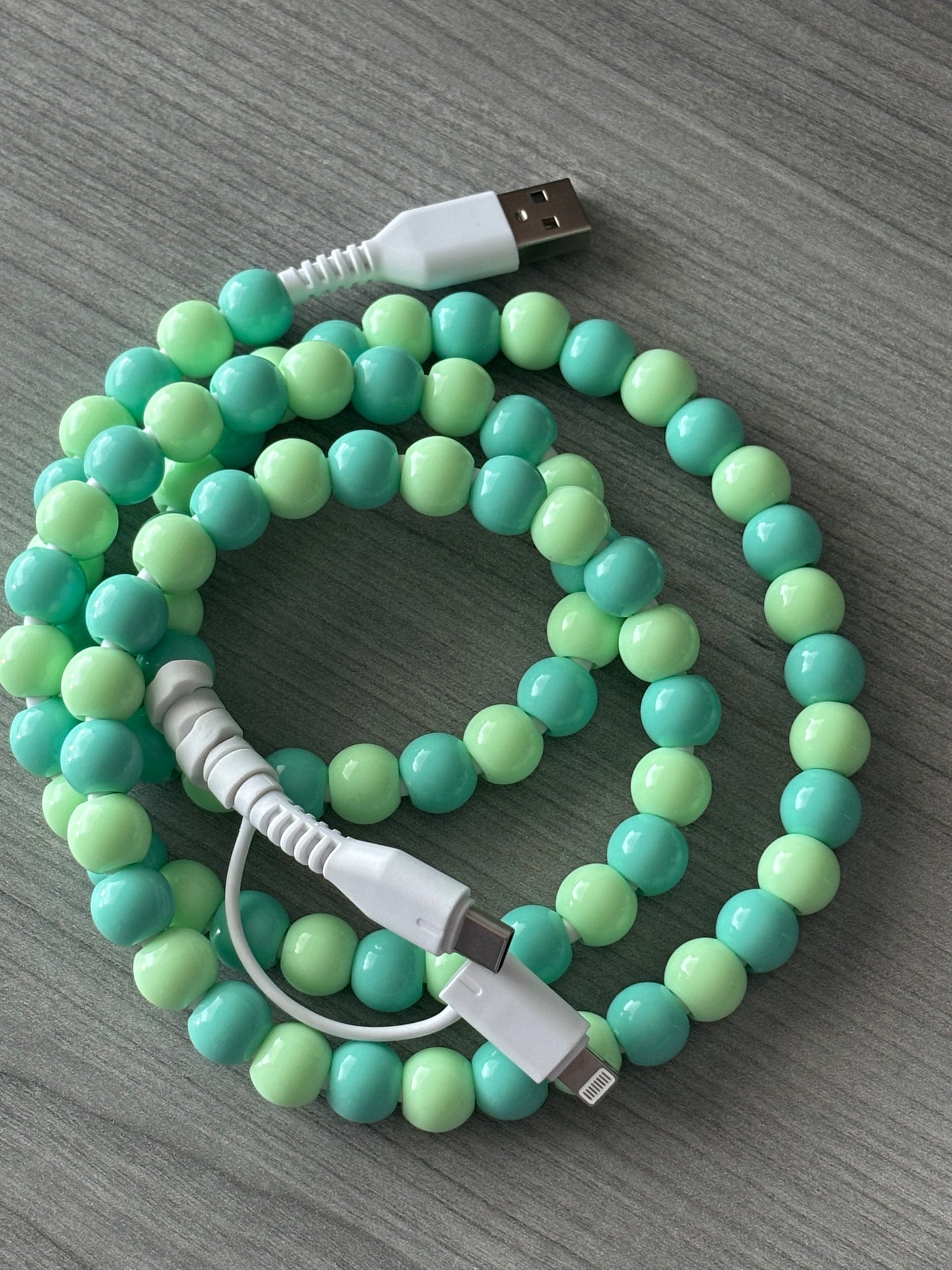 Beaded Charger, Lightning Charger, USB-C charger