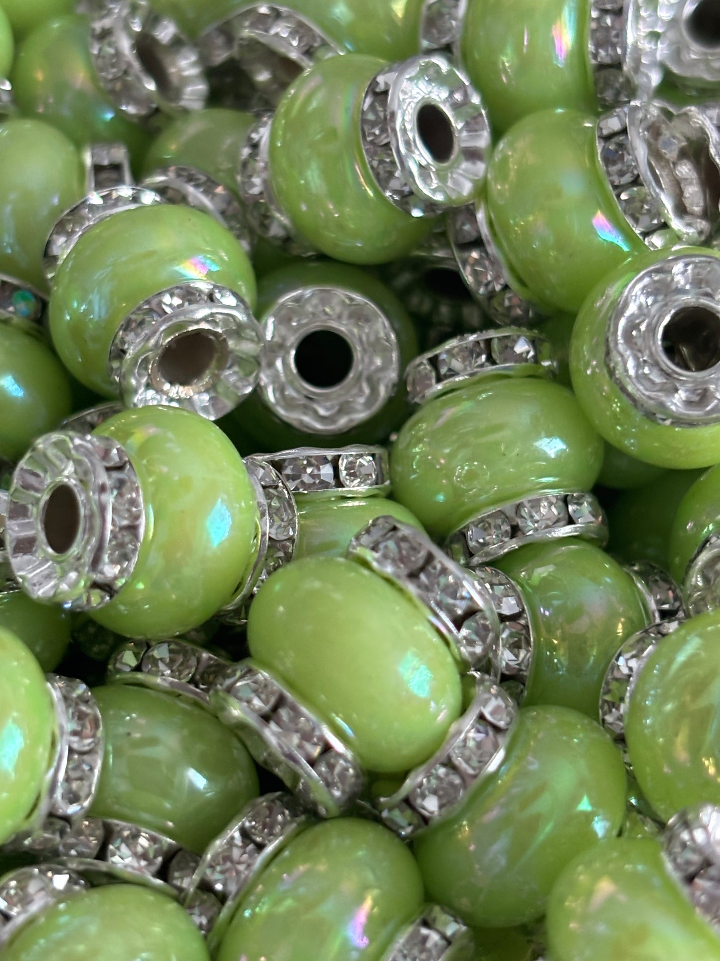15 x 13mm Rhinestone Acrylic Spacer Beads