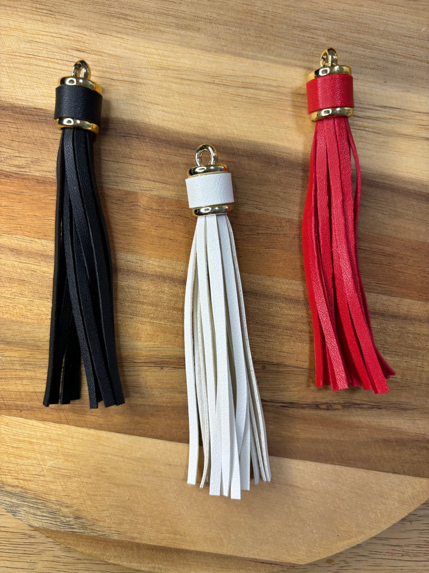 Leather Tassels with Gold Hardware