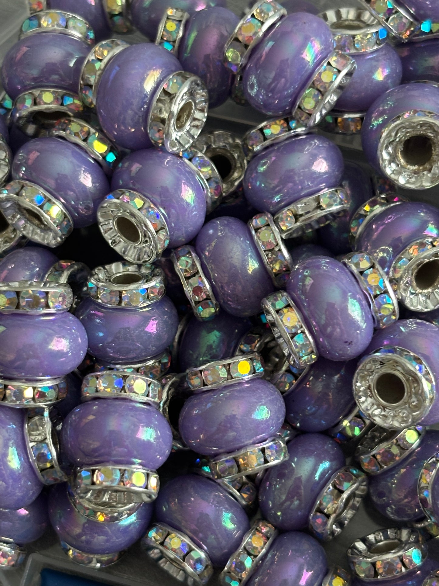 15 x 13mm Rhinestone Acrylic Spacer Beads