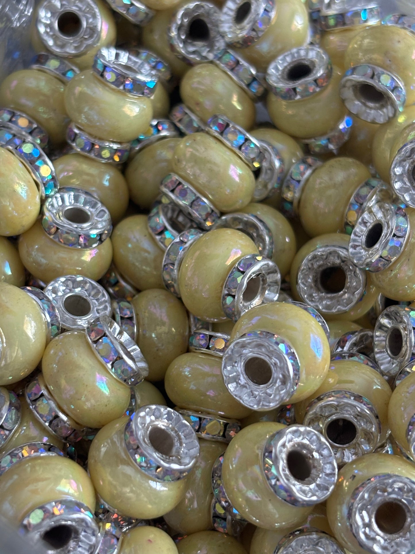 15 x 13mm Rhinestone Acrylic Spacer Beads