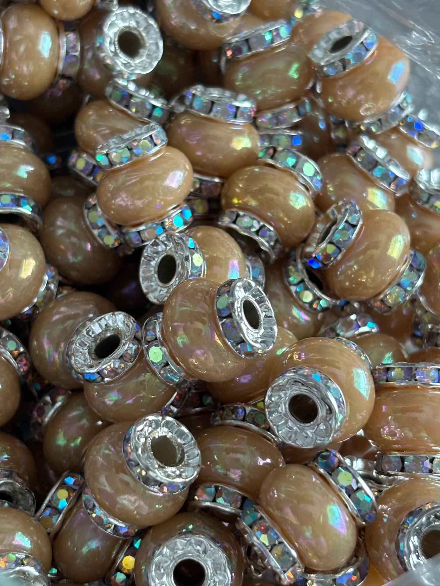 15 x 13mm Rhinestone Acrylic Spacer Beads