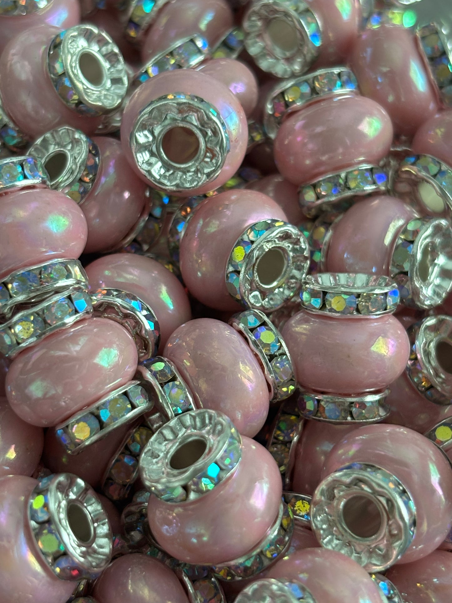 15 x 13mm Rhinestone Acrylic Spacer Beads