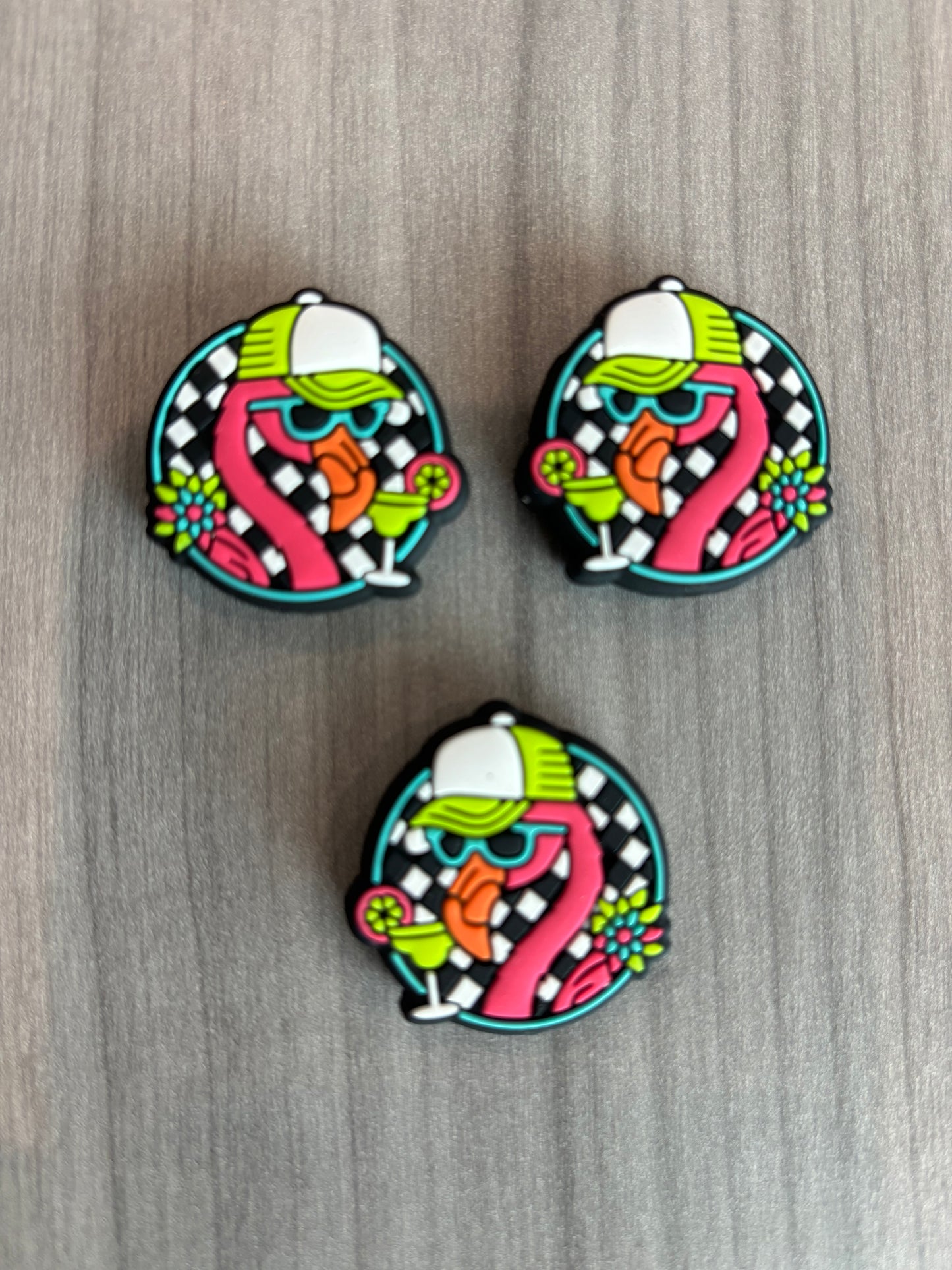 Martini Drinking Flamingo Focal Bead 972