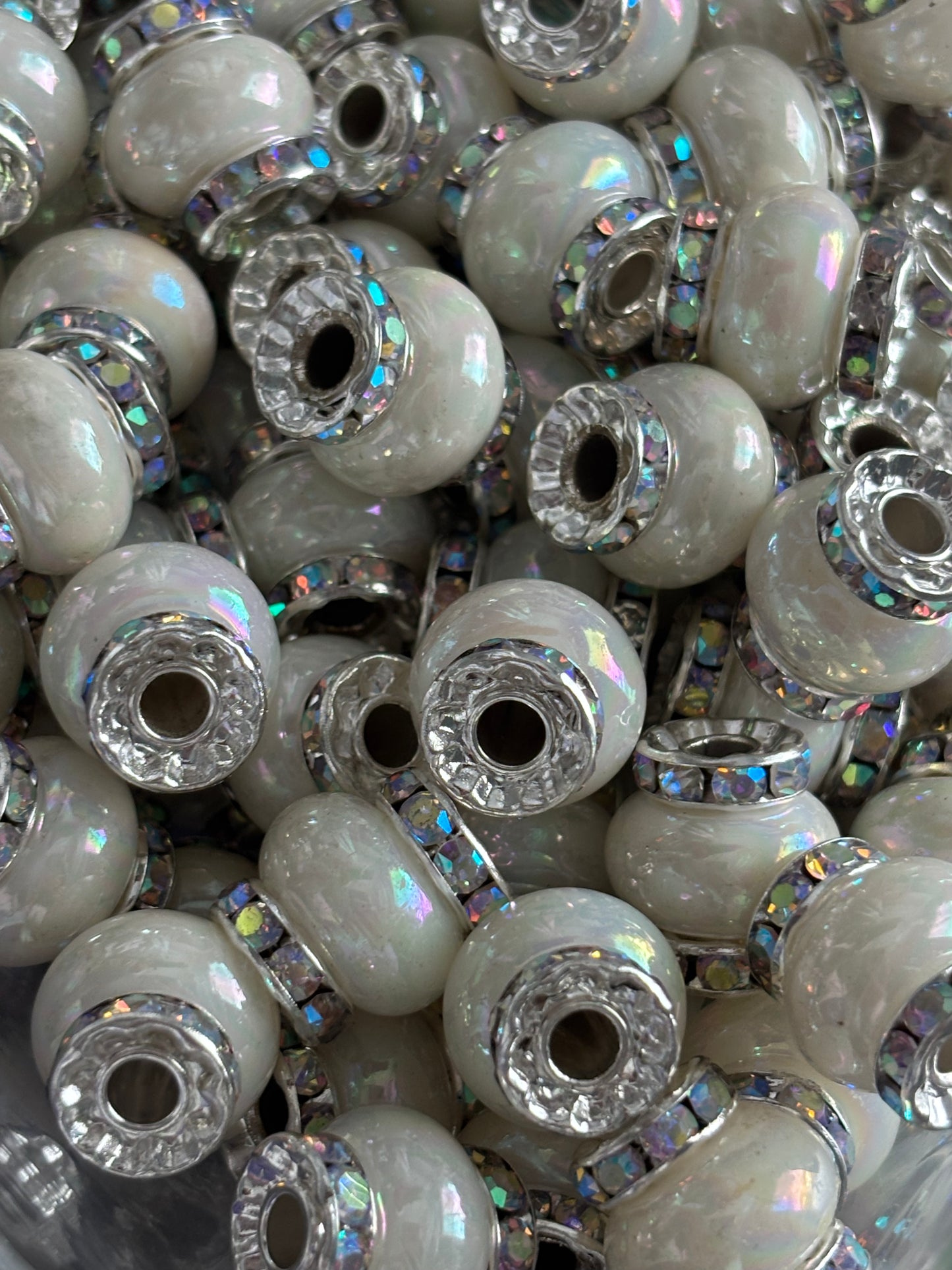 15 x 13mm Rhinestone Acrylic Spacer Beads