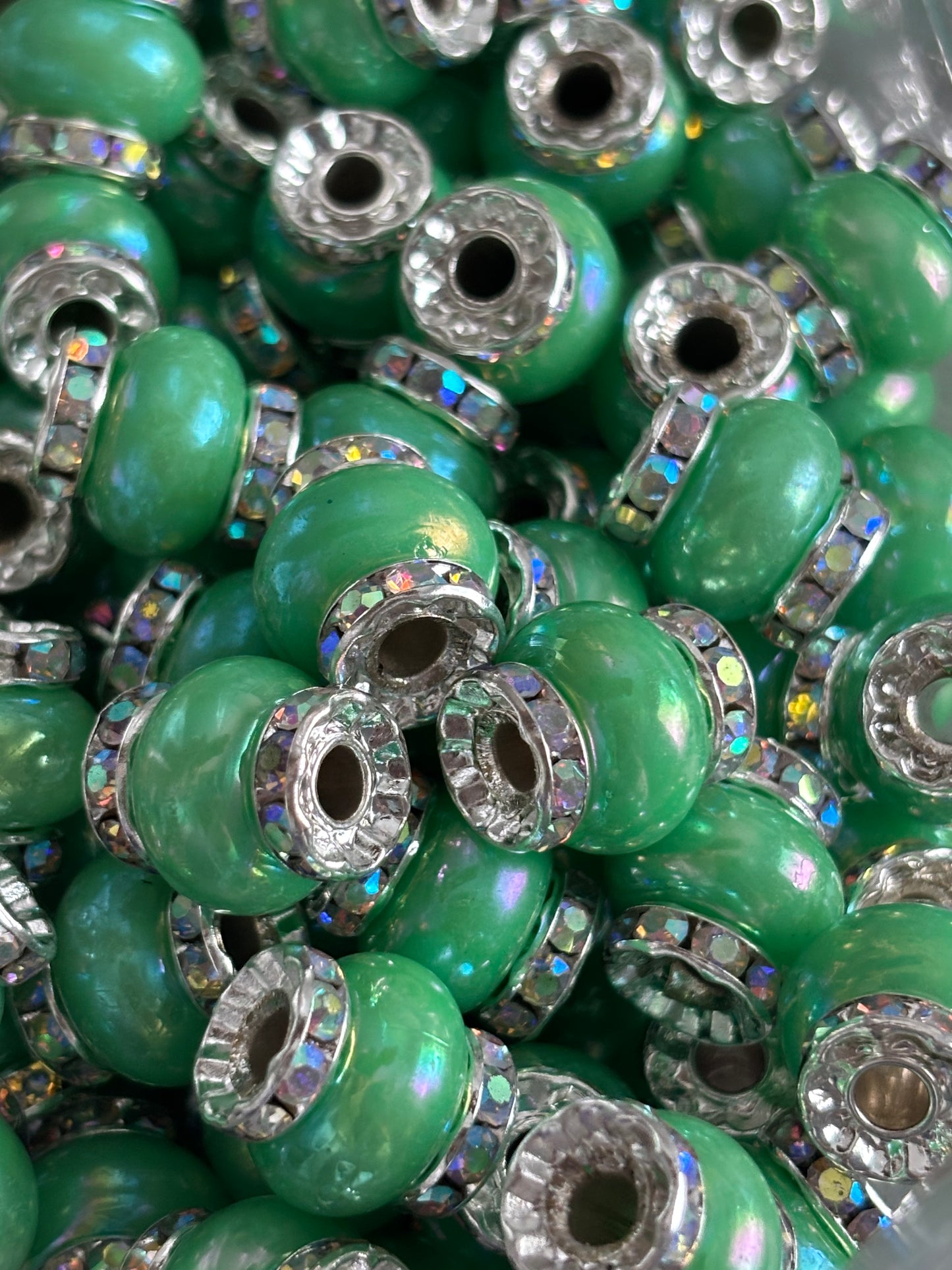 15 x 13mm Rhinestone Acrylic Spacer Beads