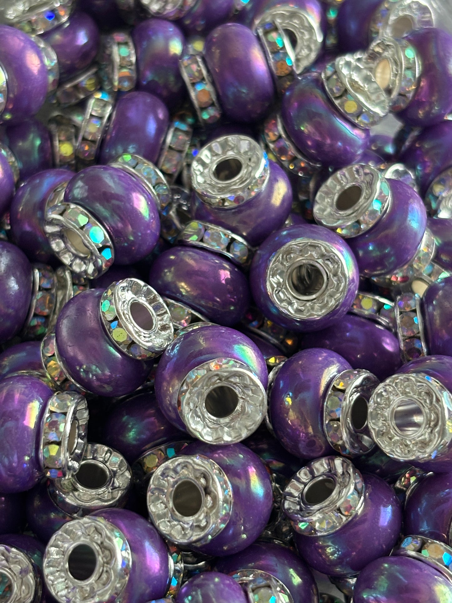 15 x 13mm Rhinestone Acrylic Spacer Beads