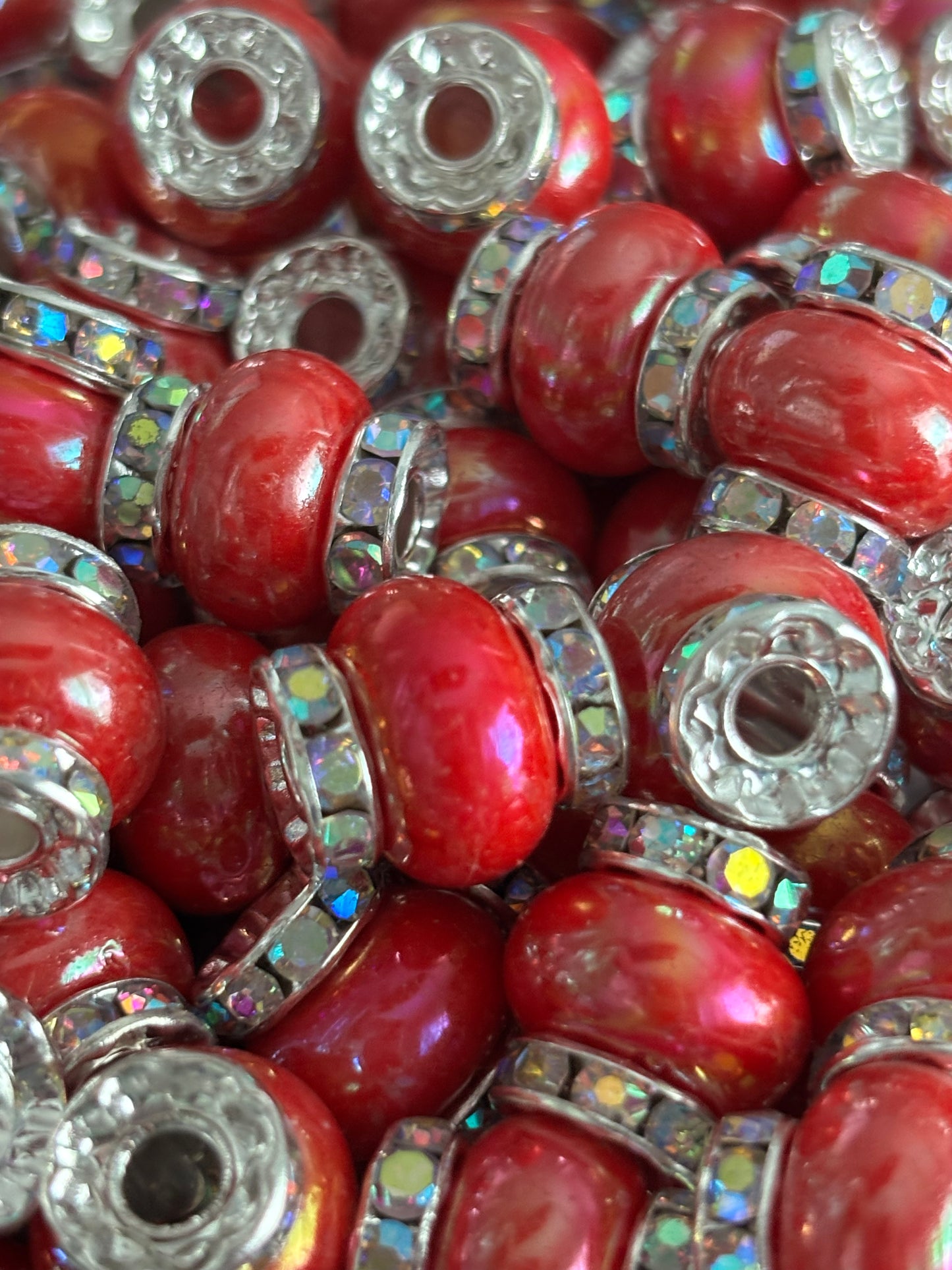 15 x 13mm Rhinestone Acrylic Spacer Beads
