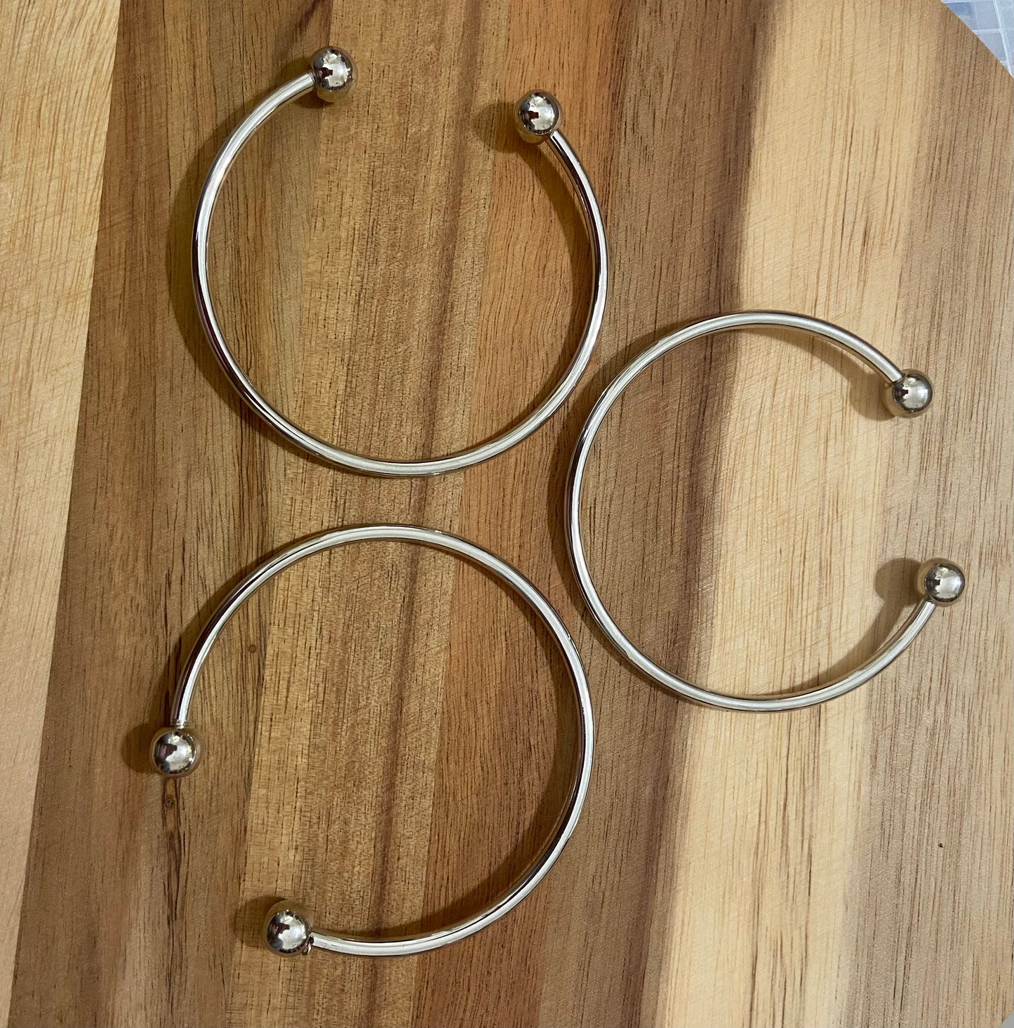 Open Bangle Bracelet / Ball Cuff