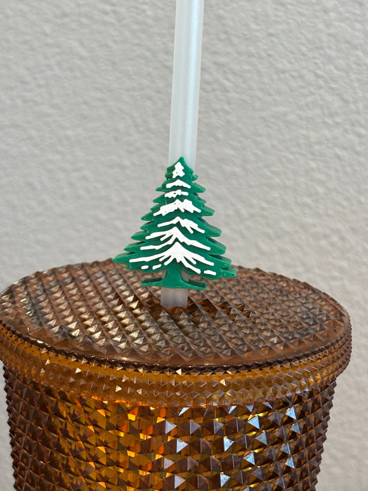 Christmas Tree with Snow Straw Topper