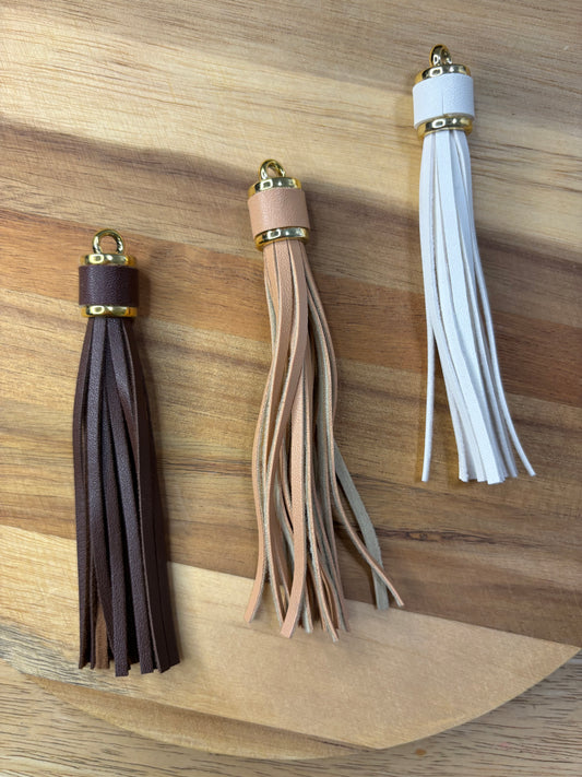 Leather Tassels with Gold Hardware