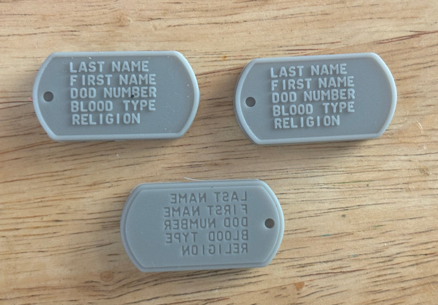 OG Military ID Tag Silicone Focal Bead