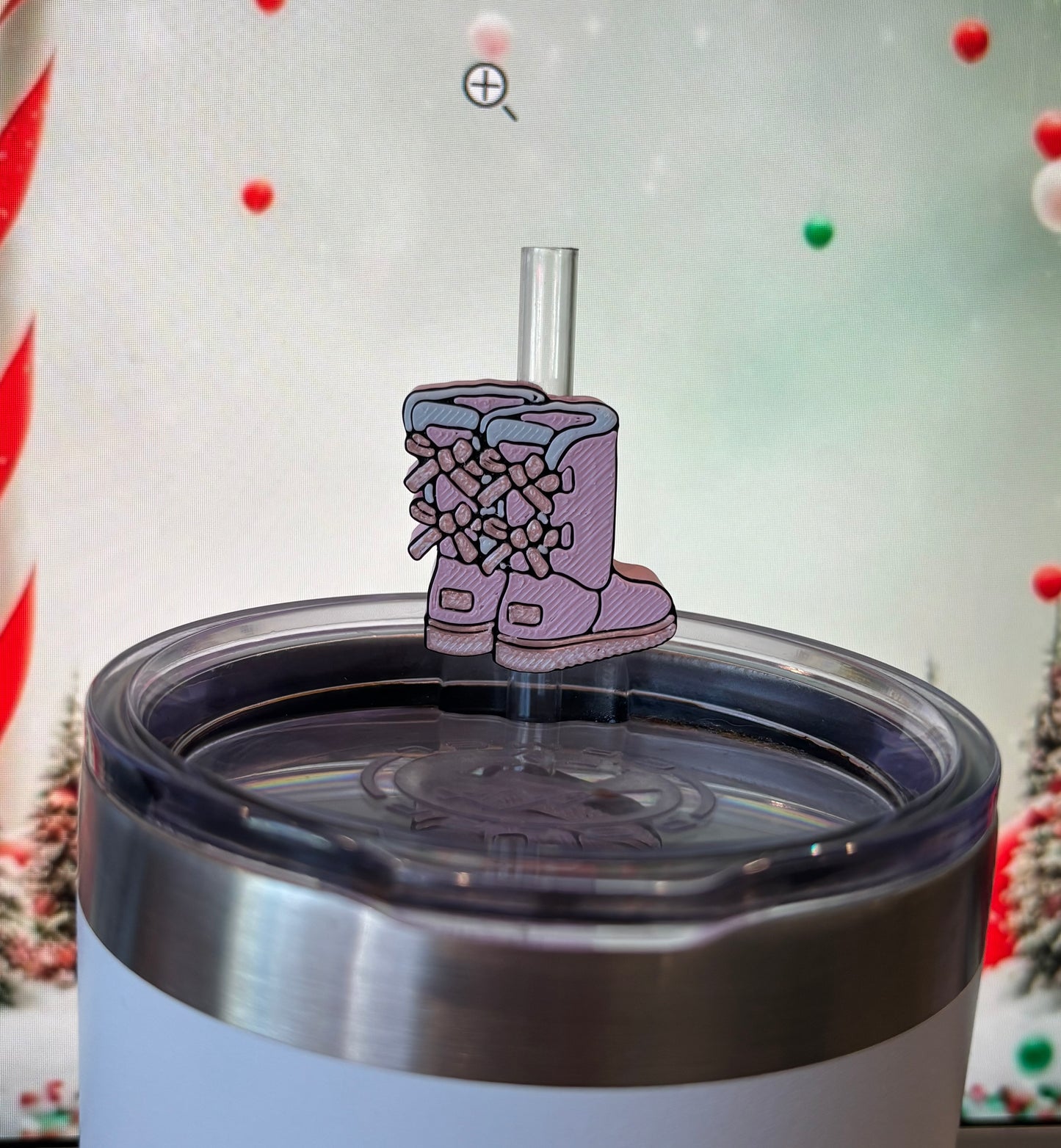 Pink snow boots topper