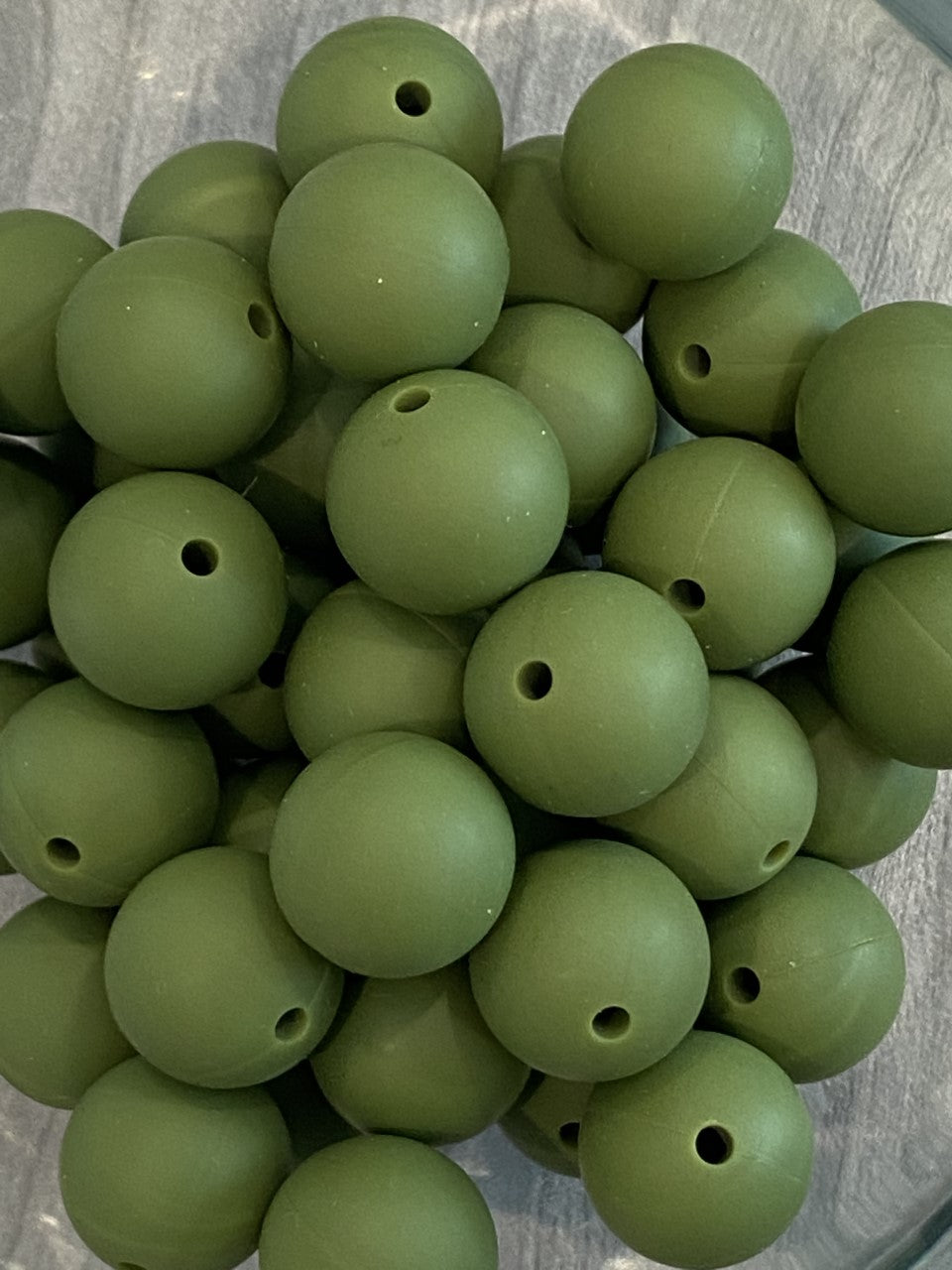 15mm Army Green Bead